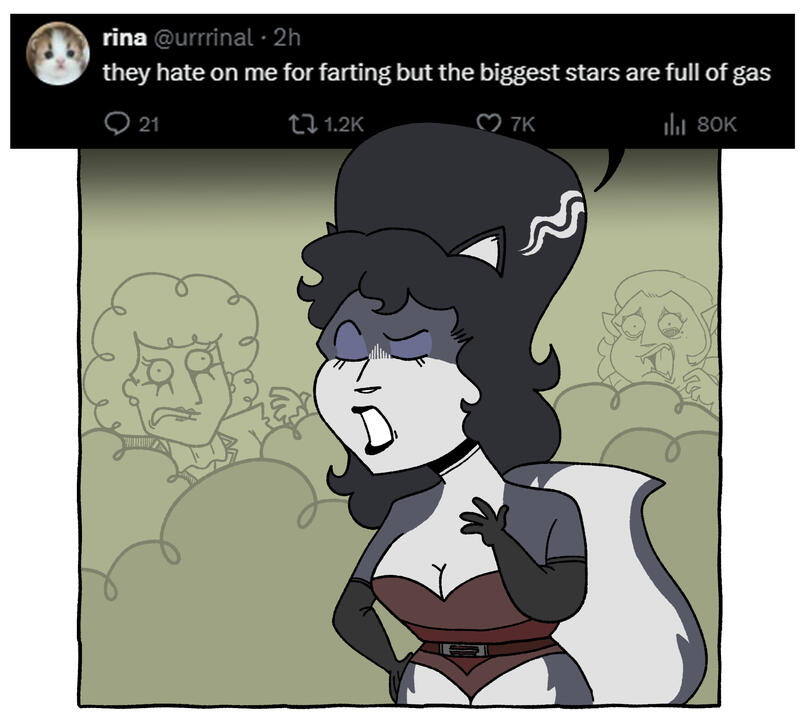 (Skunks don't actually pass gas, they spray!)